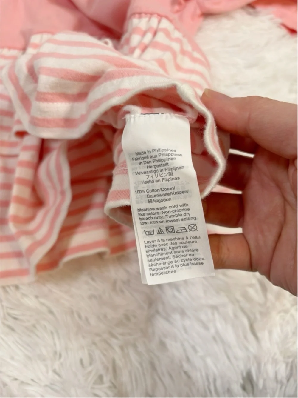 Crewcuts girls Pink‎ Ruffle Tiered Striped Dress